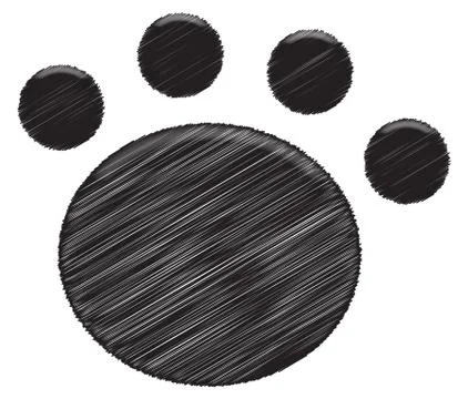 Paw Print Black 스톡 일러스트