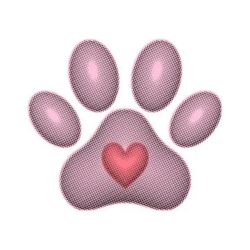 Paw print with a halftone effect Stock Illustration