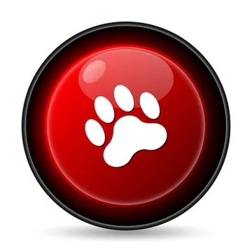 Paw print icon. internet button on white background.. Stock Illustration