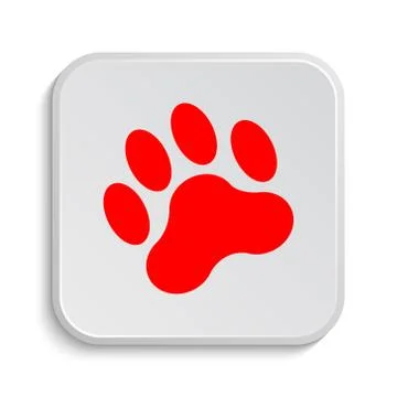 Paw print icon. Internet button on white background.. Stock Illustration