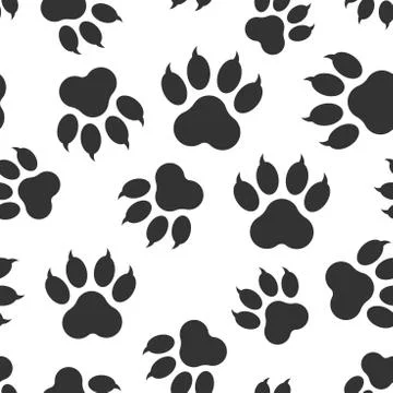 Paw print icon seamless pattern background. Business flat vector illustration Stock-Illustration