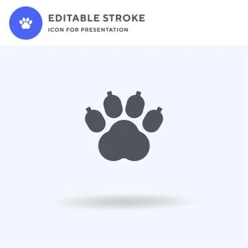 Paw Print icon vector, filled flat sign, solid pictogram isolated on white, logo イラスト素材