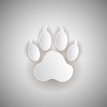 Paw print isolated on white background Stock Illustration