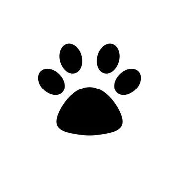 Paw print isolated on white Stock Illustration