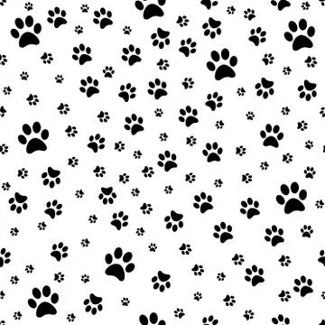 Paw print pattern seamless . Traces of Cat Textile Pattern Stockillustratie