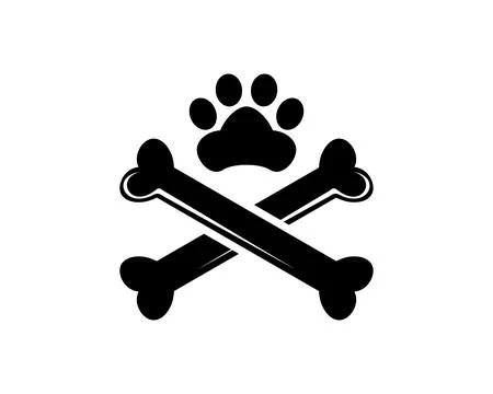 Paw Print Pet and Bone Icon Vector Logo Template Illustration Design Stock Illustration