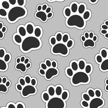 Paw Print Seamless Pattern 스톡 일러스트
