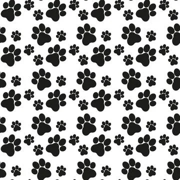 Paw print seamless pattern. Traces of Cat Textile Pattern Illustrazione stock