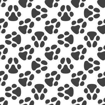 Paw Print Seamless Pattern. Vector footprint background Illustrazione stock