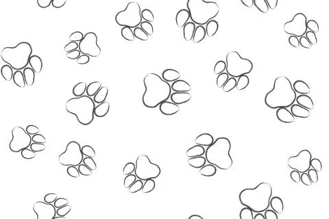 Paw print seamless. Vector Background Stock Illustration