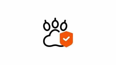 Paw Print with Shield Icon Represents Animal Protection and Safety. Stock Footage 325384821