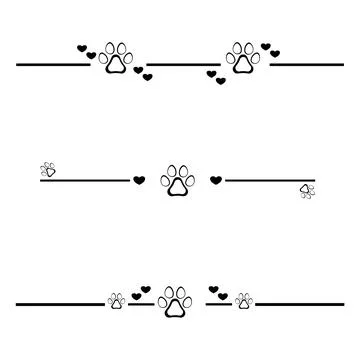 Paw Print Text divider Stock Illustration