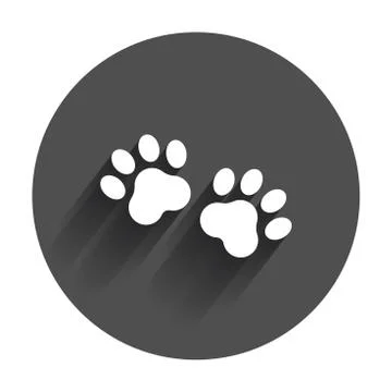 Paw print vector icon. Dog or cat pawprint illustration. Stock Illustration