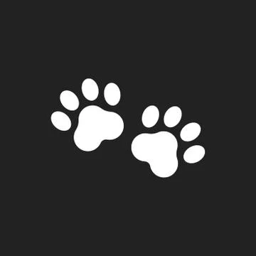 Paw print vector icon. Dog or cat pawprint illustration. Animal silhouette. Stock Illustration