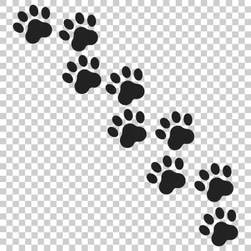 Paw print vector icon. Dog or cat pawprint illustration. Animal silhouette. Stock Illustration
