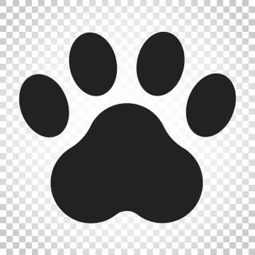Paw print vector icon. Dog or cat pawprint illustration. Animal silhouette. S Stock Illustration