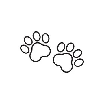 Paw print vector icon in line style. Dog or cat pawprint illustration. Animal Stock Illustration