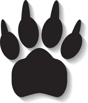 Paw print on white background Stock Illustration