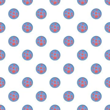 Paw prints in circles seamless pattern design Stock Illustration
