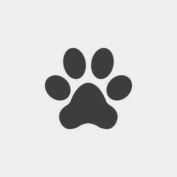 Paw Prints icon in flat design isolated on white background. Vector illustration Stock Illustration