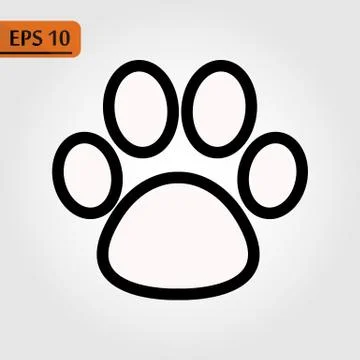 Paw Prints. Logo. Vector Illustration. Isolated vector Illustration. Black on Stock Illustration