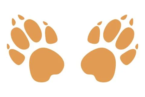 Paw prints. Logo. Vector illustration. Brown on white background. Vector. Stock Illustration