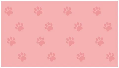Paw Prints on Pink Background, Vector Illustration EPS10. Stock Illustration