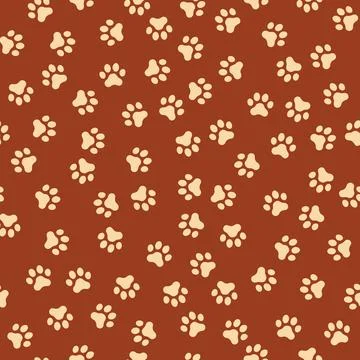 Paw Prints on Rust Orange Stock Illustration
