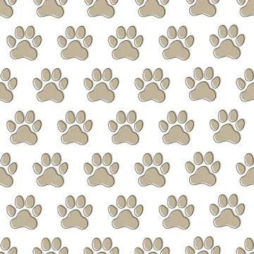 Paw prints seamless pattern Stock Illustration