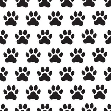 Paw prints seamless pattern Stock Illustration