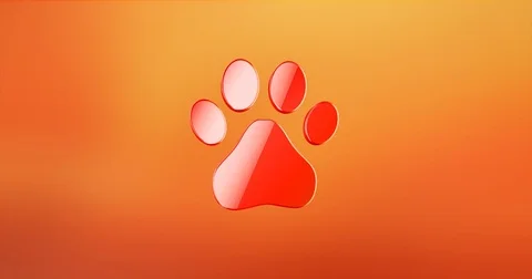 Paw Red 3d Icon Stock Footage 72009001
