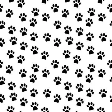Paw seamless pattern Stock Illustration