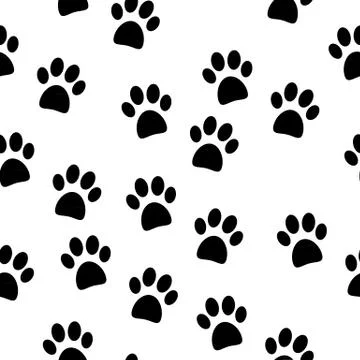 Paw seamless pattern Stock Illustration