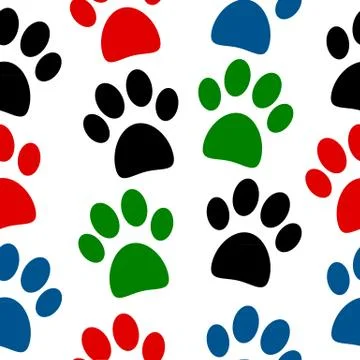 Paw seamless pattern Stock Illustration