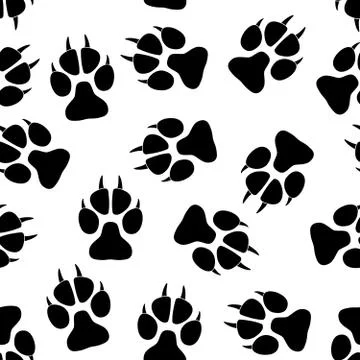 Paw seamless pattern Stock Illustration