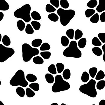 Paw seamless pattern Stock Illustration