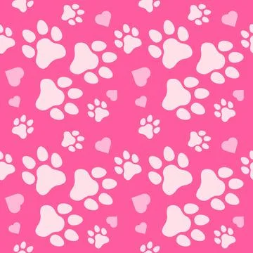 Paw seamless pattern vector doodle abstract dog and cat animal footprint Stock Illustration