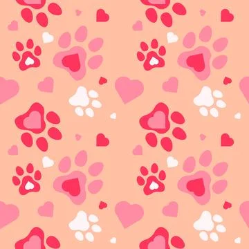 Paw seamless pattern vector doodle abstract dog and cat animal footprint Illustrazione stock
