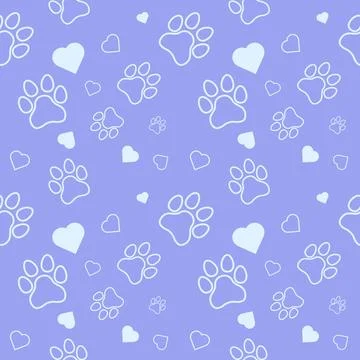 Paw seamless pattern vector doodle abstract dog and cat animal footprint Stock Illustration