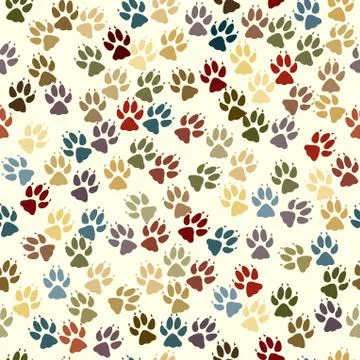 Paw seamless tile Illustrazione stock