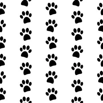 Paw symbol seamless pattern Stock Illustration