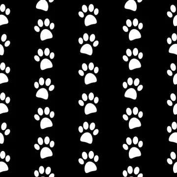 Paw symbol seamless pattern Stock Illustration