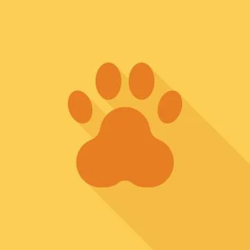 Paw vector flat icon Stock Illustration