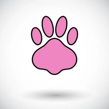 Paw vector flat icon Stock Illustration