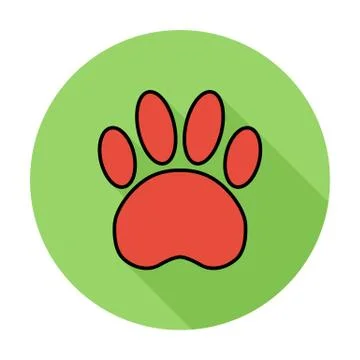 Paw vector flat icon Stock Illustration