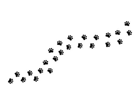Paw Vector Icon Foot Trail Print of Cat or Dog Tracks Isolated on White Bac.. Stock-Illustration