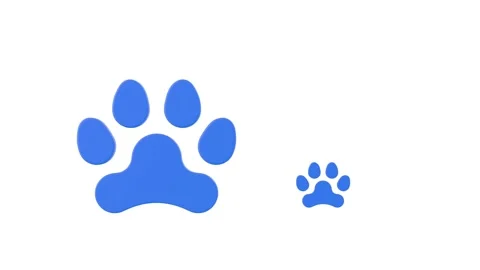 Paw on white background. Isolated 3D illustration Stock Footage 296991405
