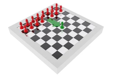 Pawn advancing on the board. Stock Illustration