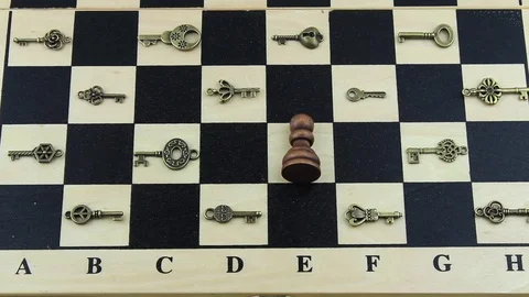 Pawn among keys Stock Footage 79639855