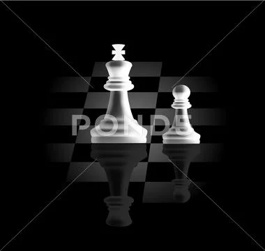 Pawn and king Stock Illustration